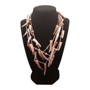 Esmor Elegant 3 Strand Pink Shell Necklace Maximim Length 21"